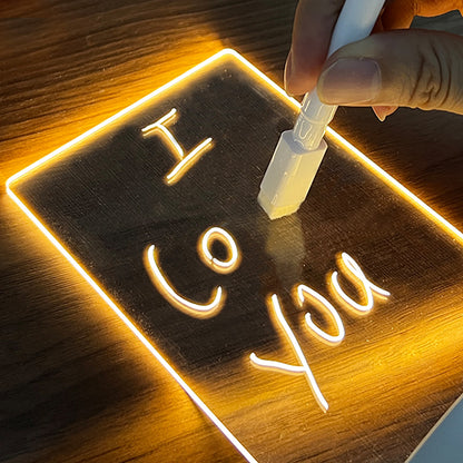 LED Acrylic Message Board Night Light – USB Glow Drawing Board with Pen, Perfect Gift by Nova Shop