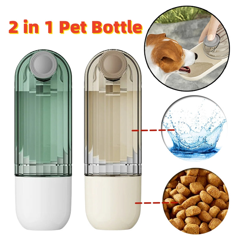 2-in-1 Portable Dog Water Bottle &amp; Bowl – Leak-Proof Travel Pet Drinking Cup with Lanyard by Nova Shop
