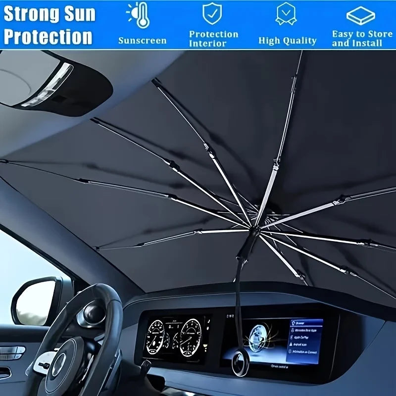 Car Windshield Sunshade - Front Windshield Heat Insulation &amp; UV Protection, Roll-Up Design for Easy Storage - for All Car by Nova Shop