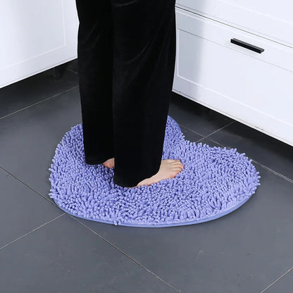 Chenille Heart Bathroom Floor Mats Home Bedroom Bathroom Entrance Non-slip Absorbent Foot Mat Luxury Bathroom Set Free Shipping by Nova Shop