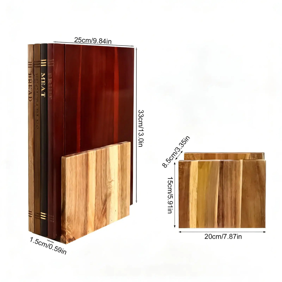 Book Cutting Board Set 4 Piece Wooden Chopping Mat with Stand Wooden Book Cutting Board Set for Charcuterie Kitchen Home by Nova Shop