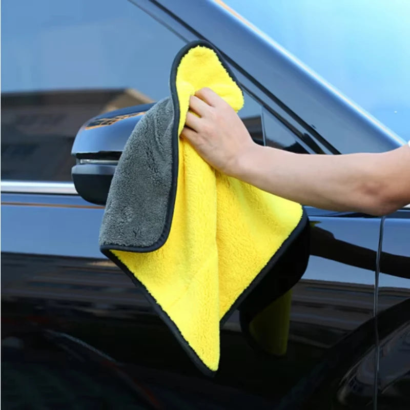 Microfiber Car Cleaning Towel Car Wash Drying Cloth Household Cleaning Supplies Dish Washing Cloth Hemming Car Detail Wash Towel by Nova Shop