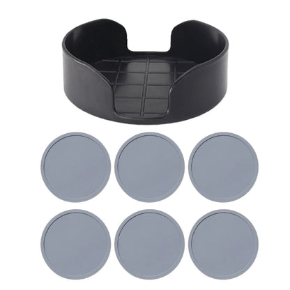 6Pcs Silicone Cup Coasters with Holder Set Antislip Heatproof For Kitchen Dining 55KF by Nova Shop