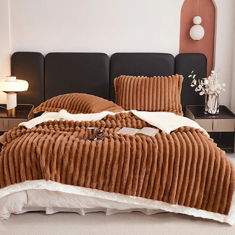 1pc Weighted Fleece Blanket -Soft, Warm, Throw for Bedroom, Living Room, Student Dormitory, Car, Sofa,8lbs With Sherpa by Nova Shop
