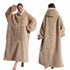 Extra Long Wearable Blankets Winter Flannel Hooded Blanket with Full Sleeves Men Women Cozy Soft Throw Adult TV Blanket by Nova Shop