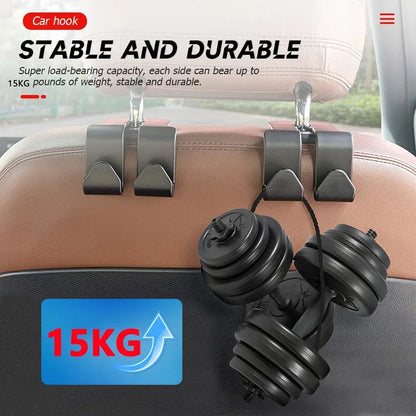 1/2PCS Car Seat Headrest Hook 4 Pack Hanger Storage Organizer Universal for Handbag Purse Coat Fit Universal Vehicle Car Black by Nova Shop