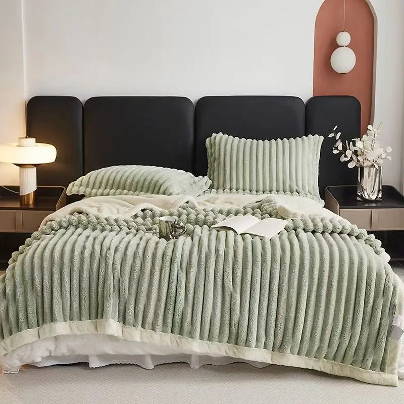 1pc Weighted Fleece Blanket -Soft, Warm, Throw for Bedroom, Living Room, Student Dormitory, Car, Sofa,8lbs With Sherpa by Nova Shop