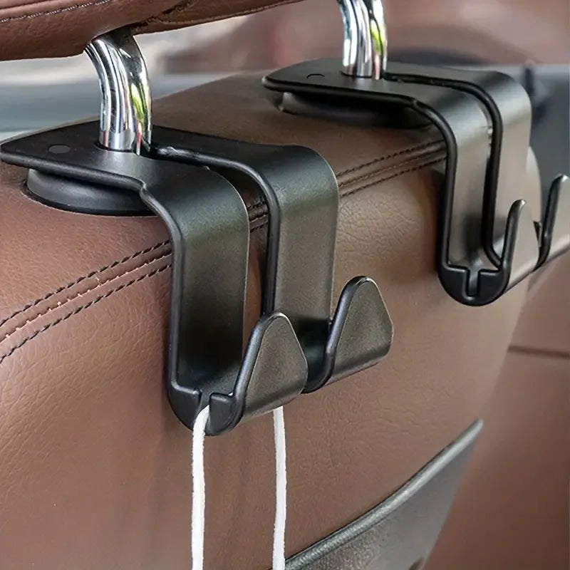 1/2PCS Car Seat Headrest Hook 4 Pack Hanger Storage Organizer Universal for Handbag Purse Coat Fit Universal Vehicle Car Black by Nova Shop
