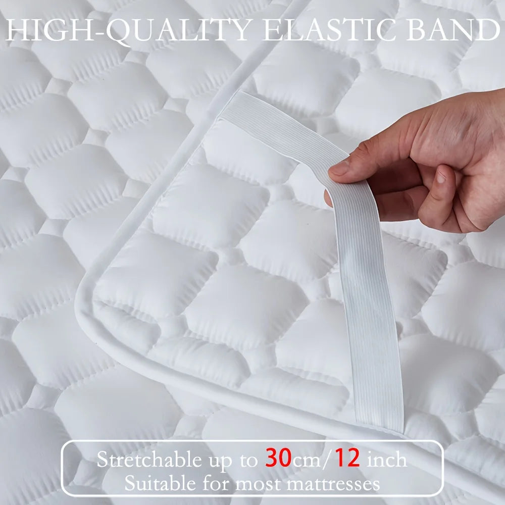 Waterproof Quilted Mattress Protector Cover Thickened Breathable Mattress Topper for Single or Double Bed by Nova Shop