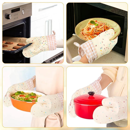 2Pcs Silicone Oven Mitts, Kitchen Oven Pads, Waterproof Gloves, Easy to Clean - Heat-Resistant Gloves for Cooking, Baking, and Grilling by Nova Shop