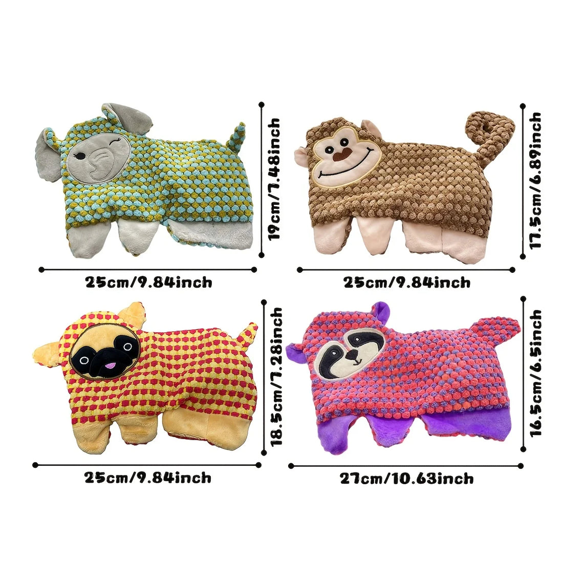 Dog Squeak Toys, No Stuffing Plush Dogs Chew Toy Bundle for Small Medium Large Breed Chewer Tough Durable Squeaky Birthday Gift by Nova Shop