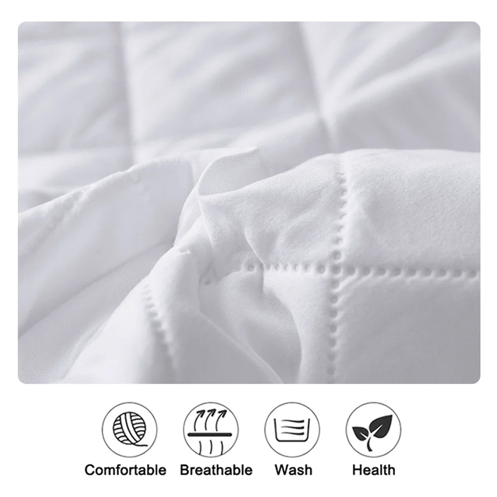 Waterproof Throw Mattress Cover Bed Fitted Sheet Mattress Protector Single/Double/140/160 Muti Size Gray/White by Nova Shop