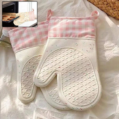 2Pcs Silicone Oven Mitts, Kitchen Oven Pads, Waterproof Gloves, Easy to Clean - Heat-Resistant Gloves for Cooking, Baking, and Grilling by Nova Shop