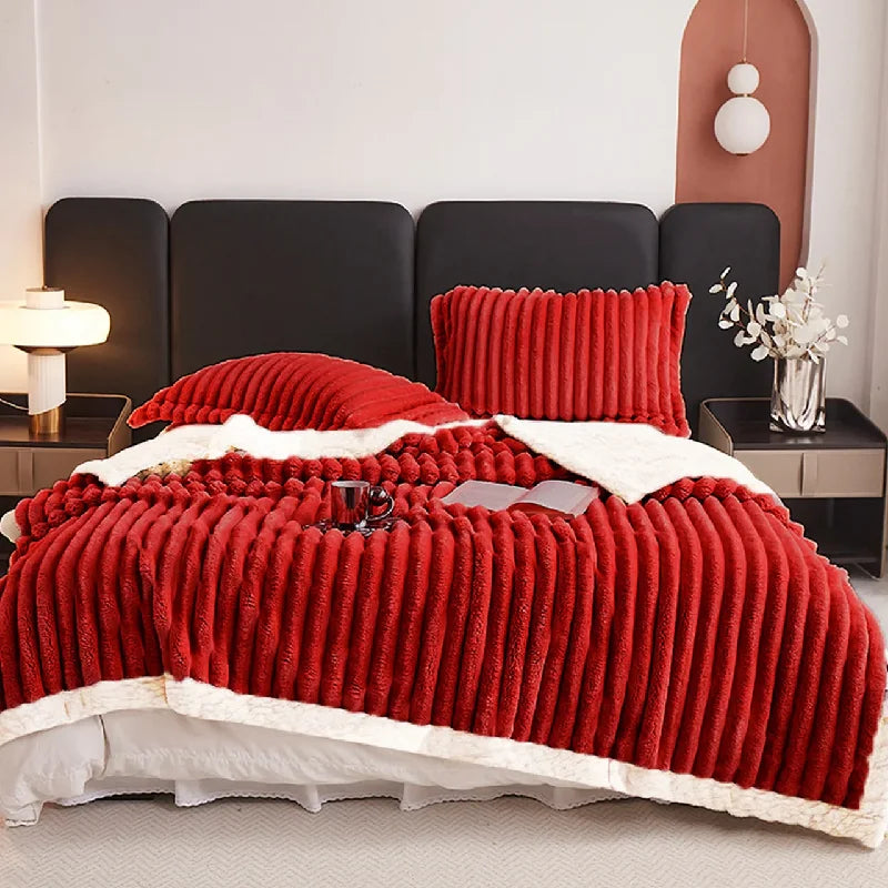 1pc Weighted Fleece Blanket -Soft, Warm, Throw for Bedroom, Living Room, Student Dormitory, Car, Sofa,8lbs With Sherpa by Nova Shop