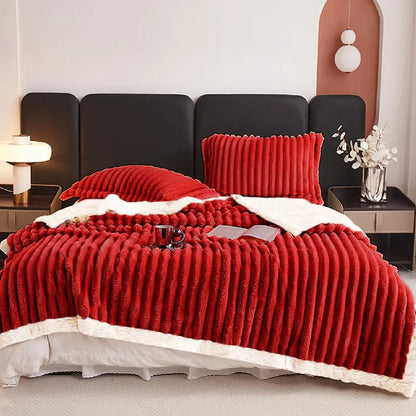 1pc Weighted Fleece Blanket -Soft, Warm, Throw for Bedroom, Living Room, Student Dormitory, Car, Sofa,8lbs With Sherpa by Nova Shop