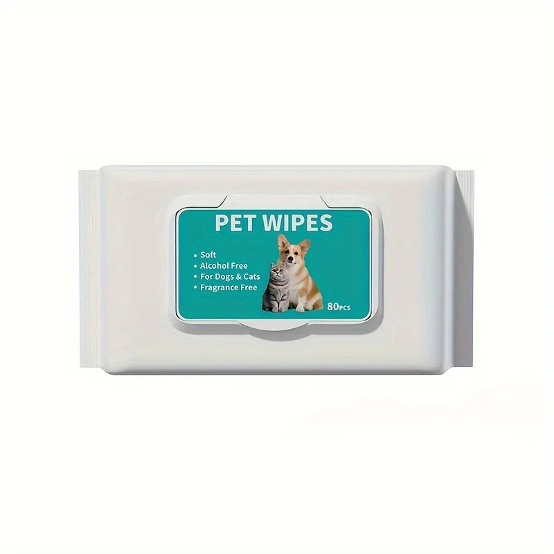 Pet Wipes for Dogs Cats, 80pcs*2 Packs, Thick Pearl Embossed Cleaning Wipes, Unscented No Alcohol, for Paws Eyes Butt by Nova Shop