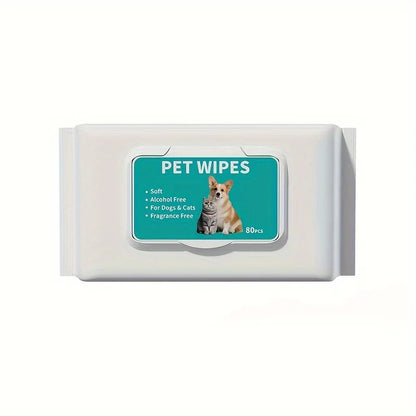 Pet Wipes for Dogs Cats, 80pcs*2 Packs, Thick Pearl Embossed Cleaning Wipes, Unscented No Alcohol, for Paws Eyes Butt by Nova Shop