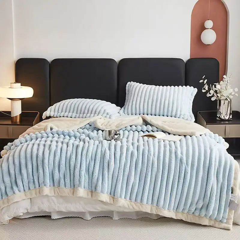 1pc Weighted Fleece Blanket -Soft, Warm, Throw for Bedroom, Living Room, Student Dormitory, Car, Sofa,8lbs With Sherpa by Nova Shop
