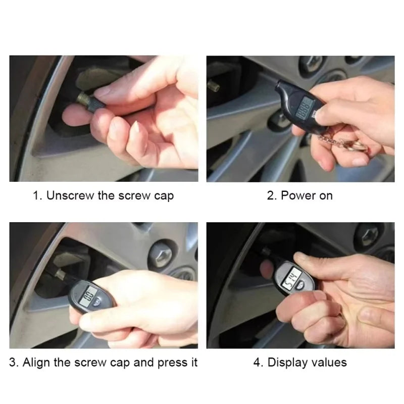 Tire Gauge Digital With LCD Display Car Tire Air Pressure Tester Meter Auto Car Motorcycle Tire Safety Alarm Testing Tools by Nova Shop