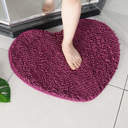 Chenille Heart Bathroom Floor Mats Home Bedroom Bathroom Entrance Non-slip Absorbent Foot Mat Luxury Bathroom Set Free Shipping by Nova Shop