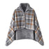 Fleece Wearable Blanket, Plaid Lap Blanket Comfy Poncho Throw with Button Plaid Throw Cushion for Bed Sofa Office by Nova Shop