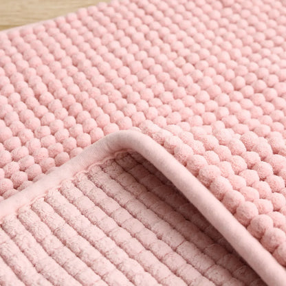 Chenille Bath Mats Encrypted Thickened Short Plush Strong Water-absorbent Non-slip Bathroom Rug Carpet Quick-drying Foot Mat by Nova Shop