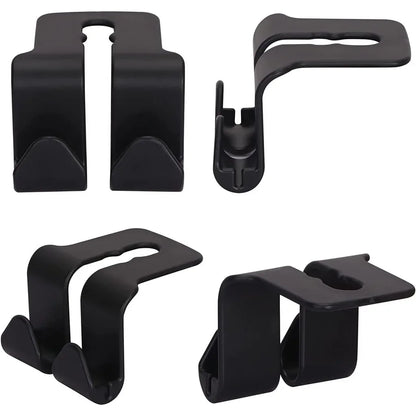 1/2PCS Car Seat Headrest Hook 4 Pack Hanger Storage Organizer Universal for Handbag Purse Coat Fit Universal Vehicle Car Black by Nova Shop