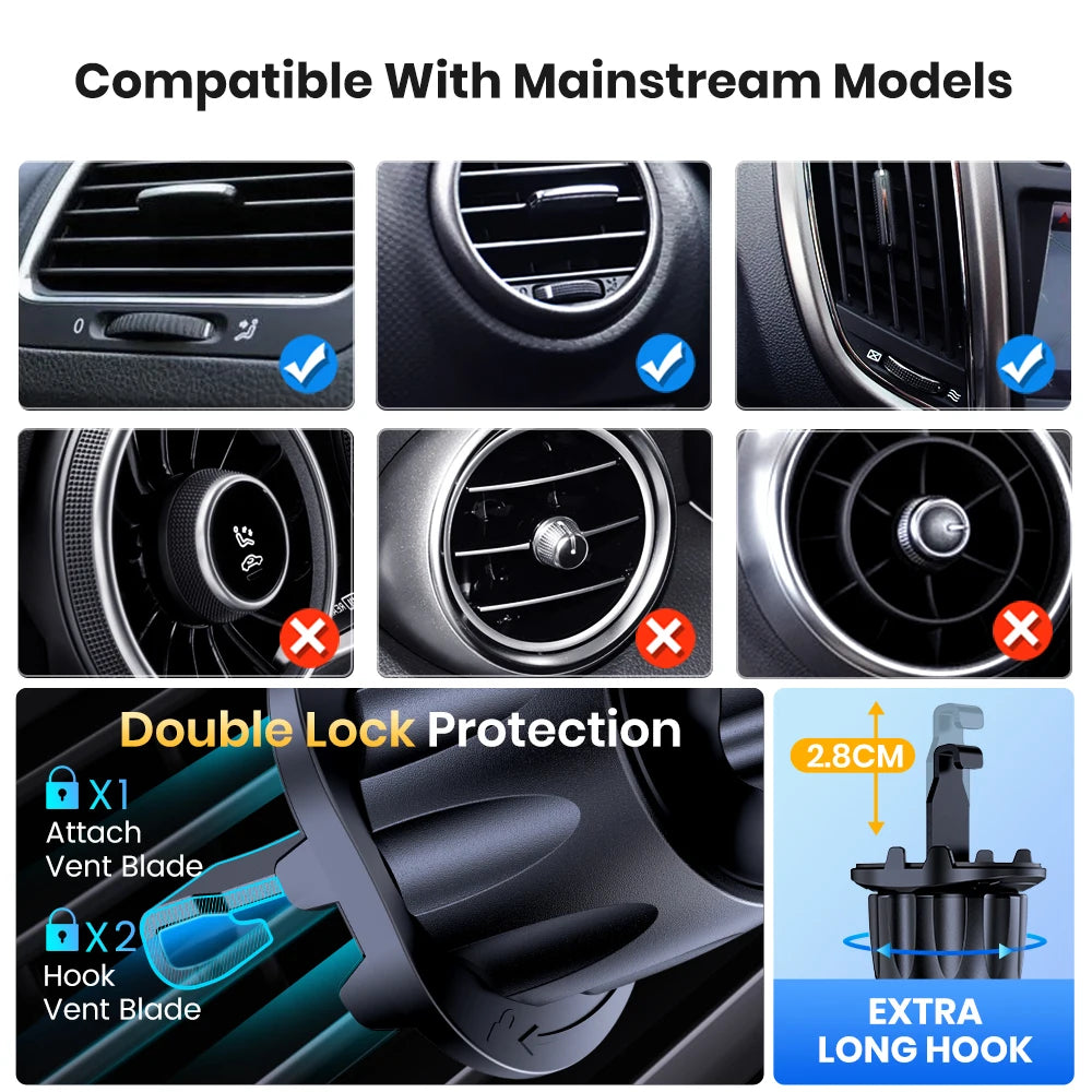 TOPK Magnetic Car Phone Mount in Car Phone Holder Air Vent Magnetic, 6 N52 Magnets Universal Mobile Phone Holders for iPhone 15 by Nova Shop