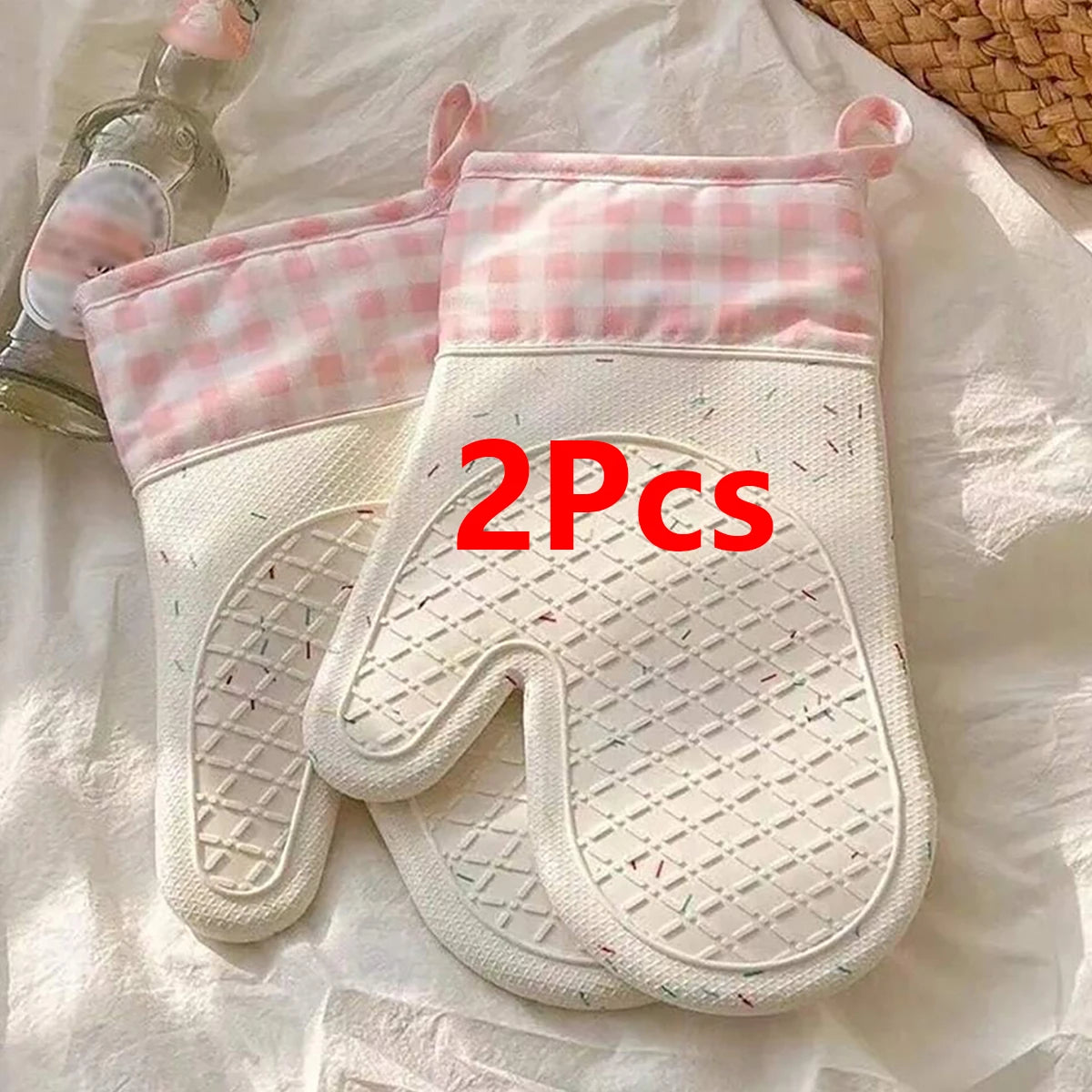 2Pcs Silicone Oven Mitts, Kitchen Oven Pads, Waterproof Gloves, Easy to Clean - Heat-Resistant Gloves for Cooking, Baking, and Grilling by Nova Shop