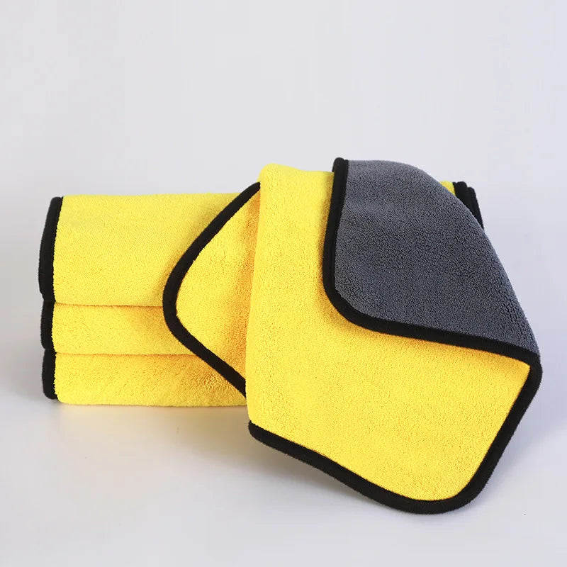 Microfiber Car Cleaning Towel Car Wash Drying Cloth Household Cleaning Supplies Dish Washing Cloth Hemming Car Detail Wash Towel by Nova Shop