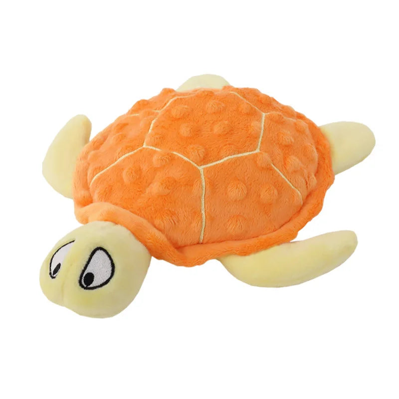 Dog Squeaky Toys Turtle Shape Plush Dog Cat Toy No Stuffing Crinkle Interactive Chew Toys for Small Large Dogs Puppy Plaything by Nova Shop