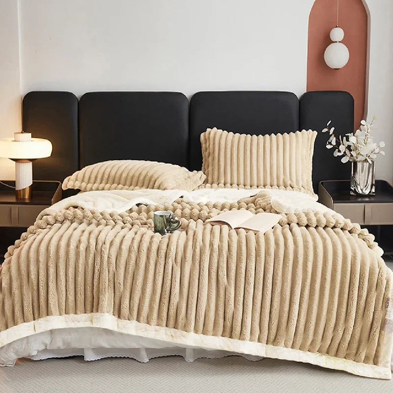 1pc Weighted Fleece Blanket -Soft, Warm, Throw for Bedroom, Living Room, Student Dormitory, Car, Sofa,8lbs With Sherpa by Nova Shop
