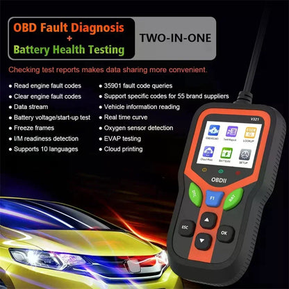 OBDII Car Scanner User Friendly OBD2 Engine Diagnostic Code Reader with Battery Monitor for Family Cars by Nova Shop