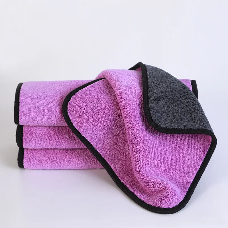 Microfiber Car Cleaning Towel Car Wash Drying Cloth Household Cleaning Supplies Dish Washing Cloth Hemming Car Detail Wash Towel by Nova Shop