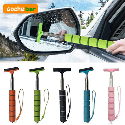 Car Rearview Mirror Wiper Cleaning Tool Auto Glass Mist Cleaner Scraper Car Accessories Handle Telescopic Window Cleaning Brush by Nova Shop