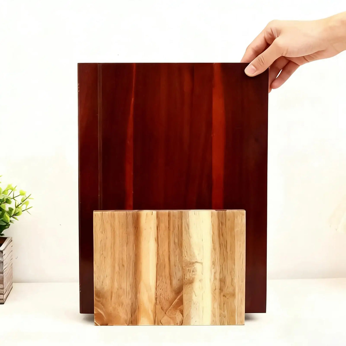 Book Cutting Board Set 4 Piece Wooden Chopping Mat with Stand Wooden Book Cutting Board Set for Charcuterie Kitchen Home by Nova Shop