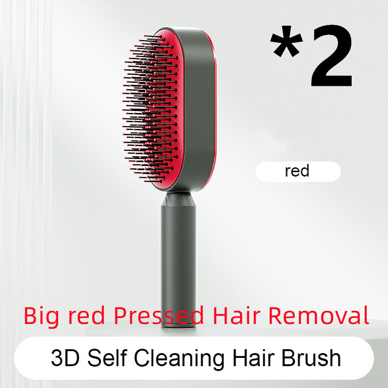 Self-Cleaning Hair Brush – Anti-Static Scalp Massage Detangling Brush for All Hair Types by Nova Shop