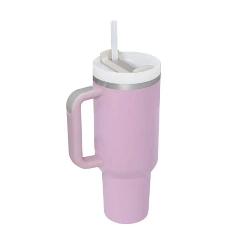 40 oz Insulated Tumbler with Handle &amp; Straw – Stainless Steel Vacuum Travel Cup, Leak-Proof Lid by Nova Shop