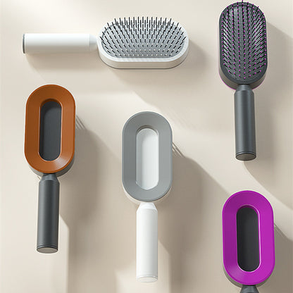 Self-Cleaning Hair Brush – Anti-Static Scalp Massage Detangling Brush for All Hair Types by Nova Shop