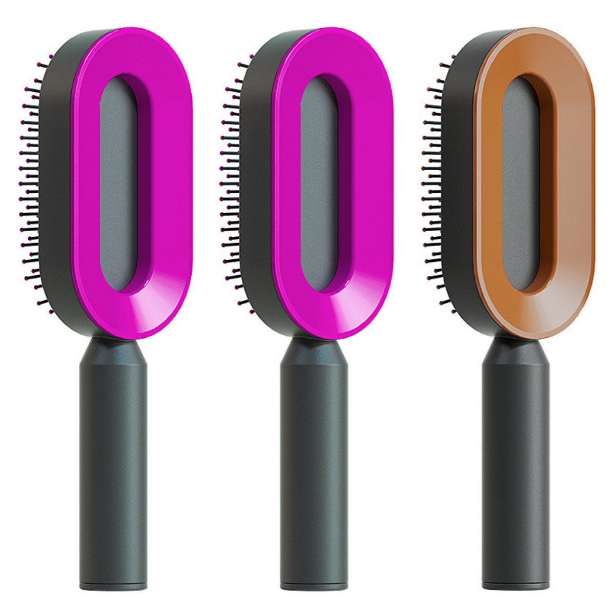 Self-Cleaning Hair Brush – Anti-Static Scalp Massage Detangling Brush for All Hair Types by Nova Shop