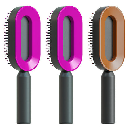 Self-Cleaning Hair Brush – Anti-Static Scalp Massage Detangling Brush for All Hair Types by Nova Shop
