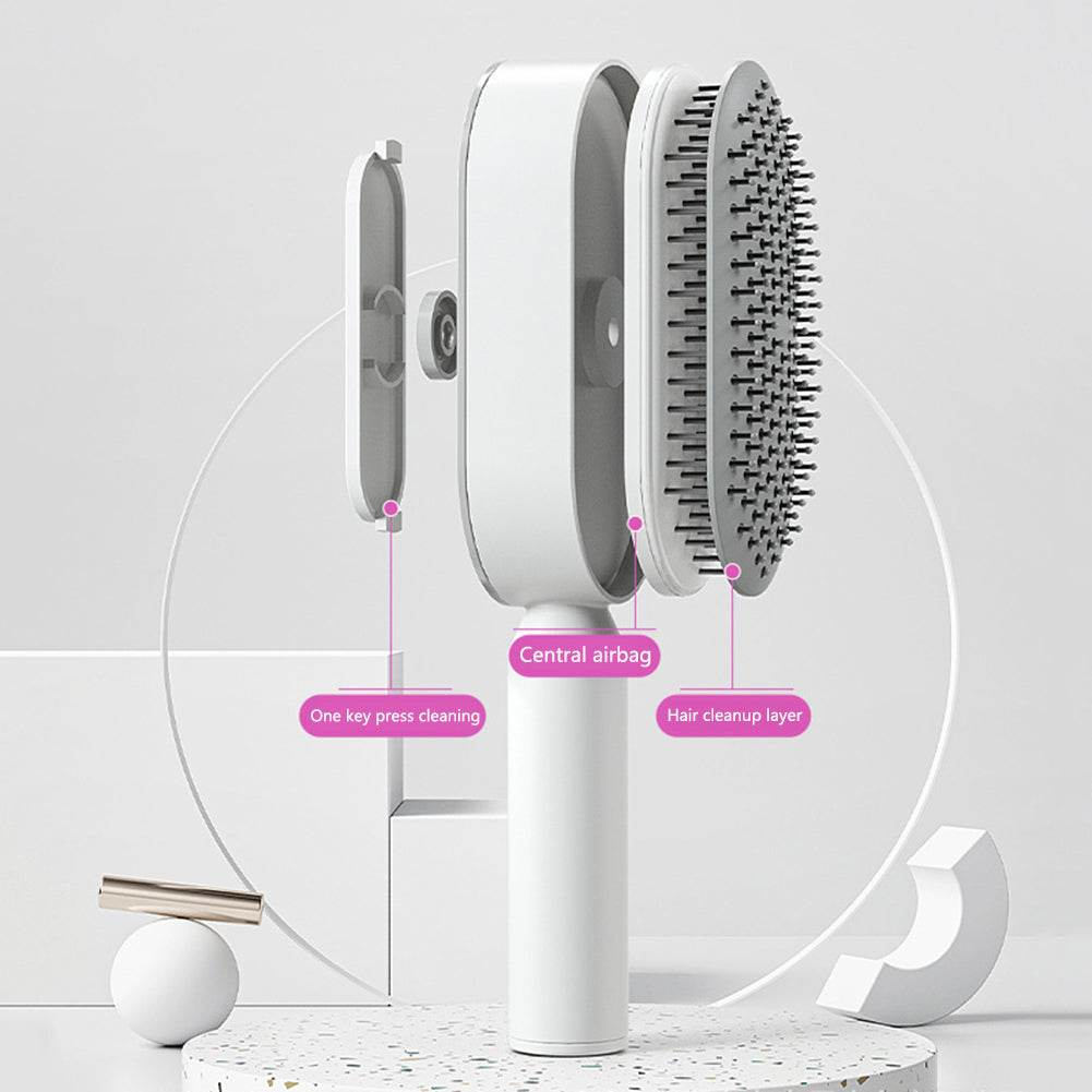 Self-Cleaning Hair Brush – Anti-Static Scalp Massage Detangling Brush for All Hair Types by Nova Shop