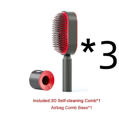 Self-Cleaning Hair Brush – Anti-Static Scalp Massage Detangling Brush for All Hair Types by Nova Shop