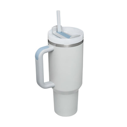 40 oz Insulated Tumbler with Handle &amp; Straw – Stainless Steel Vacuum Travel Cup, Leak-Proof Lid by Nova Shop