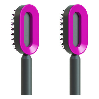 Self-Cleaning Hair Brush – Anti-Static Scalp Massage Detangling Brush for All Hair Types by Nova Shop