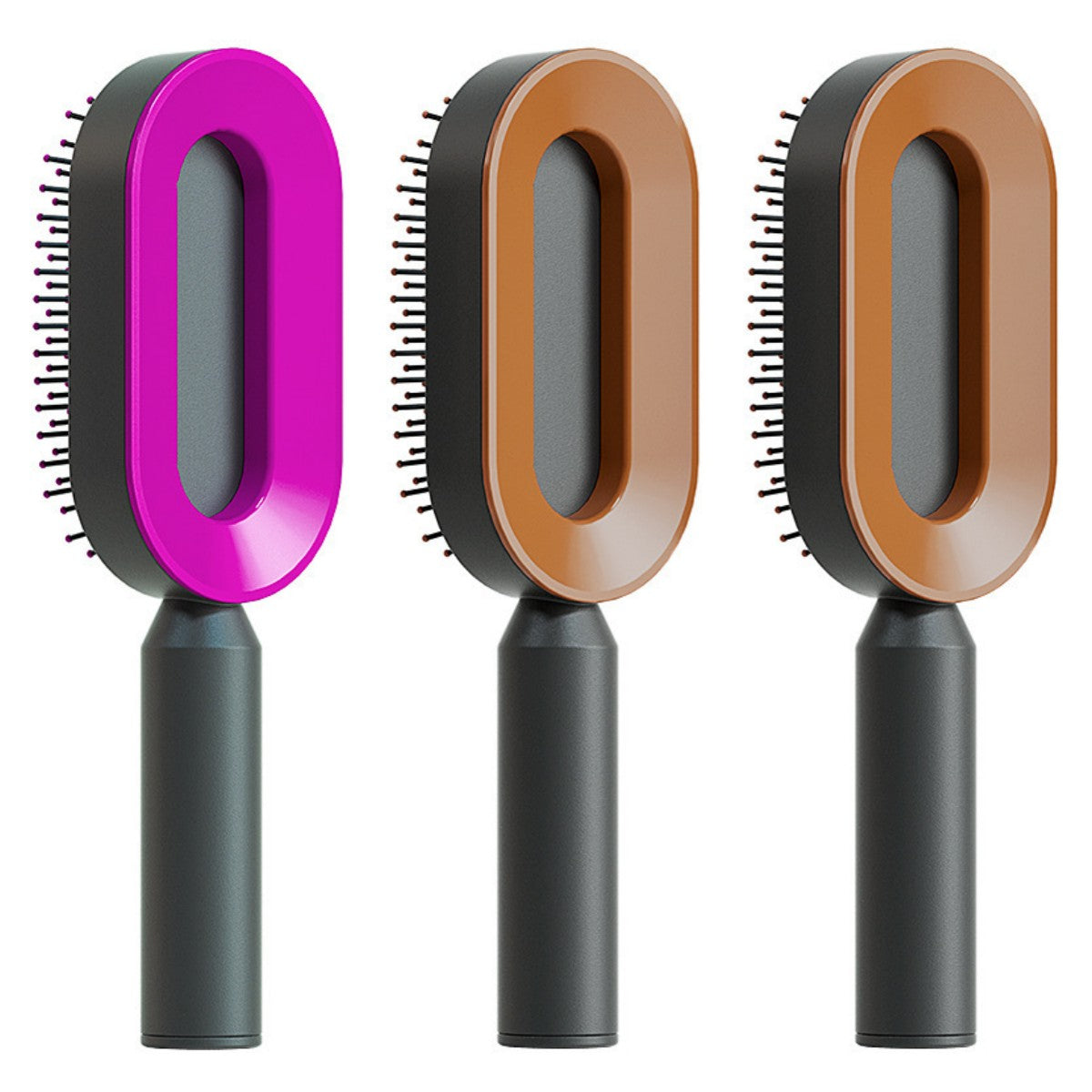 Self-Cleaning Hair Brush – Anti-Static Scalp Massage Detangling Brush for All Hair Types by Nova Shop