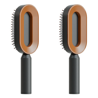 Self-Cleaning Hair Brush – Anti-Static Scalp Massage Detangling Brush for All Hair Types by Nova Shop