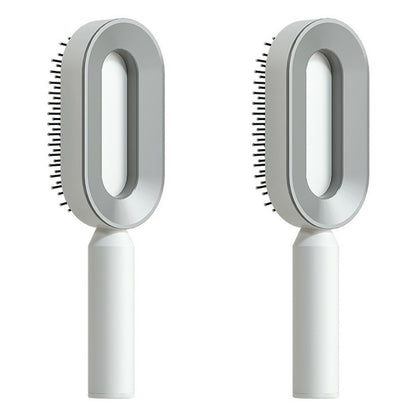 Self-Cleaning Hair Brush – Anti-Static Scalp Massage Detangling Brush for All Hair Types by Nova Shop