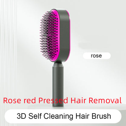 Self-Cleaning Hair Brush – Anti-Static Scalp Massage Detangling Brush for All Hair Types by Nova Shop