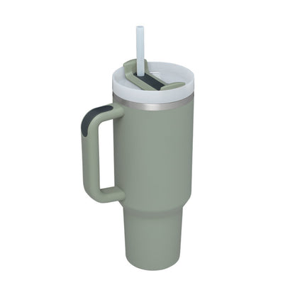 40 oz Insulated Tumbler with Handle &amp; Straw – Stainless Steel Vacuum Travel Cup, Leak-Proof Lid by Nova Shop